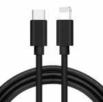 Kaabel Alburnus, Lightning/USB Type-C, 100 cm, must, 27 W