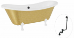 Vann, teisaldatav Besco Amelia Glam, 190 cm x 77 cm x 69 cm, ovaalne, kuldne/valge