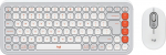 Juhtmevaba klaviatuuri ja hiire komplekt Logitech POP Icon Combo 920-013141, Inglise (INT), valge v./oranž v.