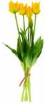 Kunstlilledest kimp, tulbid, kollane/roheline, 40 cm