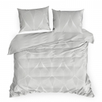 Voodipesukomplekt Spring PTE-218, valge v./hall v., 70 x 80 cm, 200 x 220 cm, 3 os.