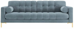 Diivan Cosmopolitan Design Bali Velvet Bluvel 06, kuld v./helesinine v., 96 x 177 cm x 75 cm
