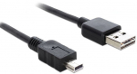 Juhe Delock USB-A - miniUSB USB 2.0 A male, Mini USB, 1 m, must v.
