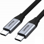 Juhe Unitek C14091ABK, 2 x USB-C, 200 cm, must v./hall v.