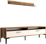 Sektsioonkapp Kalune Design Istanbul 845HCT3099, kreemjasvalge/p&auml;hklipuu v., 35 cm x 180 cm x 47 cm