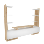 TV-laud Kalune Design Ava, tamm v./valge v., 31.7 cm x 183.6 cm x 140 cm