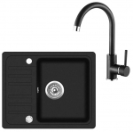 K&ouml;&ouml;givalamu Aquasanita Notus SQ102+5523, graniit, 57.5 cm x 48 cm x 19 cm, black metallic