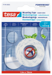 Kahepoolne teip Tesa, 150 cm x 1.9 cm, valge