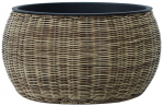 Lillepott Home4you Wicker 38214, plastik/metall, hele pruun v.