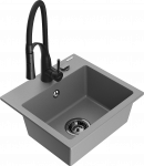 K&ouml;&ouml;givalamu koos kraaniga Mexen Milo Aster, graniit, 43.5 cm x 41 cm x 17.1 cm, must/hall