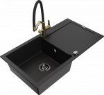 K&ouml;&ouml;givalamu koos kraaniga Mexen Leo, vaik/graniit, 80 cm x 50 cm x 19 cm, must