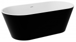 Vann, teisaldatav Besco Deeva Black&White Matt, 170 cm x 80 cm x 58 cm, ovaalne, matt must