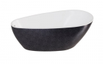Vann, teisaldatav Besco Goya A-Line Glam, 160 cm x 73 cm x 44 cm, ovaalne, valge/must