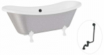 Vann, teisaldatav Besco Amelia Glam, 190 cm x 77 cm x 69 cm, ovaalne, valge/h&otilde;be