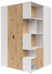 Riidekapp Homeland, valge v./artisan oak, 135 cm x 136 cm x 216 cm