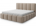 Voodi kahekohaline Edvige Jasmine 22, 180 x 200 cm, beež v., ilma madratsita, p&otilde;hjalippidega
