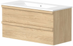 Vannitoakapp valamuga Raguvos Baldai Pure, valge v./hele tamm v., 45.4 cm x 99 cm x 50 cm