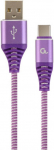Juhe Gembird USB To USB Type - C Premium Cotton Braided USB, USB Type-C, 2 m, valge/violetne