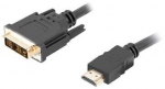 Juhe Lanberg HDMI to DVI-D Single Link HDMI 19 pin male, DVI-D male, 1.8 m, must