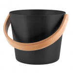 Saunakibu Rento, alumiinium/bambus, 5 l, 24 x 24 cm, must v.