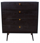 Kummut Home4you Amsterdam 45044, must v., 90 cm x 40 cm x 80 cm