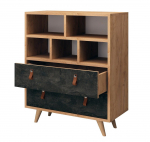 Kummut Kalune Design Marco 811MDD3415, tamm v./tumehall v., 85.6 cm x 70 cm x 40 cm