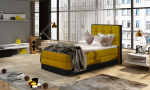 Voodi &uuml;hekohaline kontinentaalne Aster Omega 68, Soft 11, 90 x 200 cm, kollane v., madratsiga, p&otilde;hjalippidega