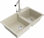 K&ouml;&ouml;givalamu Mexen Tomas, graniit, 80 cm x 50 cm x 19 cm, kroomi/beež