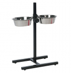 Statiiv koos kaussidega koera jaoks Karlie Dinner Set, 5 l, 25 cm x 25 cm, h&otilde;be v./must v.