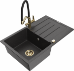 K&ouml;&ouml;givalamu koos kraaniga Mexen Bruno Duo, graniit, 79.5 cm x 49.5 cm x 20 cm, kuldne/must