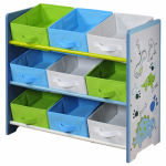 Laste riiul Kesper Dino, sinine v./valge v./roheline v., 66 cm x 30 cm x 59 cm