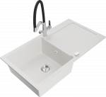 K&ouml;&ouml;givalamu koos kraaniga Mexen Leo, vaik/graniit, 90 cm x 50 cm x 19 cm, valge