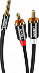 Juhe Ugreen 3.5 mm Male, RCA x 2 Male, 1.5 m, must v.