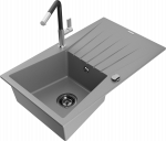 K&ouml;&ouml;givalamu koos kraaniga Mexen Cesar, graniit, 77.5 cm x 47 cm x 20 cm, grey+black/chrome