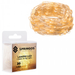 J&otilde;ulutuled Springos CL0026, 1.9 m, soe valge v., 20 LED, L&auml;bipaistev v.