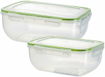 Toidu s&auml;ilitamise konteinerite komplekt Ambition Gusto, 2.3 - 4 l, l&auml;bipaistev v./roheline v.
