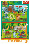 Pusle 2in1 Trefl Jurassic World Little Dinosaurs 34437, 18 cm x 27.5 cm, 48 tk, mitmev&auml;rviline