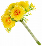 Kunstlilledest kimp, nelk, kollane/roheline, 28 cm