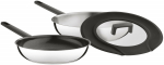 Pannide komplekt, kaanega BergHOFF Uqonic Downdraft, 28 cm, klaas/roostevaba teras/silikoon