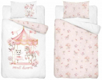 Laste voodipesukomplekt Sweet Dreams PPG-160, valge v./roosa v., 120 x 90 cm