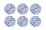 Taldrikute komplekt magustoidu Hermia Blue Pattern, &Oslash; 19.3 cm, sinine v./valge v.