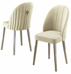 Toolide komplekt Kalune Design Mara 240CHR1744, matt, kroomi v./kreemjasvalge, 42 cm x 44 cm x 90 cm, 2 tk