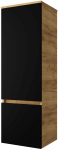 Rippuv vannitoakapp Riva SU40-GB, matt must v./gold craft oak v., 35 cm x 40 cm x 120 cm