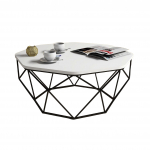 Kohvilaud Kalune Design Diamond, valge v./must v., 90 cm x 90 cm x 38 cm