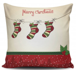 J&otilde;ulu dekoratiivne padi Mioli Decor, punane/roheline/mitmev&auml;rviline, 43 cm x 43 cm