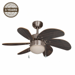 Laeventilaator koos lambiga Domoletti Forest TR52MBN3A1, 60 W, 1 tk