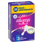 H&uuml;gieenisidemed Always Platinum Size 3 Day & Night, 22 tk