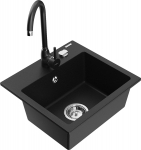 K&ouml;&ouml;givalamu koos kraaniga Mexen Milo, vaik/graniit, 43.5 cm x 41 cm x 17.1 cm, must