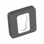 Ukse lukuaugu kate Kuchinox LK4_502A, kroom v./grafiit v., 5.4 cm x 5.4 cm