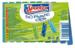 Pesul&otilde;ks Spontex, 5 cm x 1.5 cm, plastik, 50 tk, sinine v.